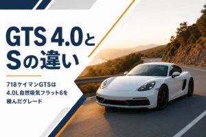 夕方のワインディングを走るミッドシップクーペ