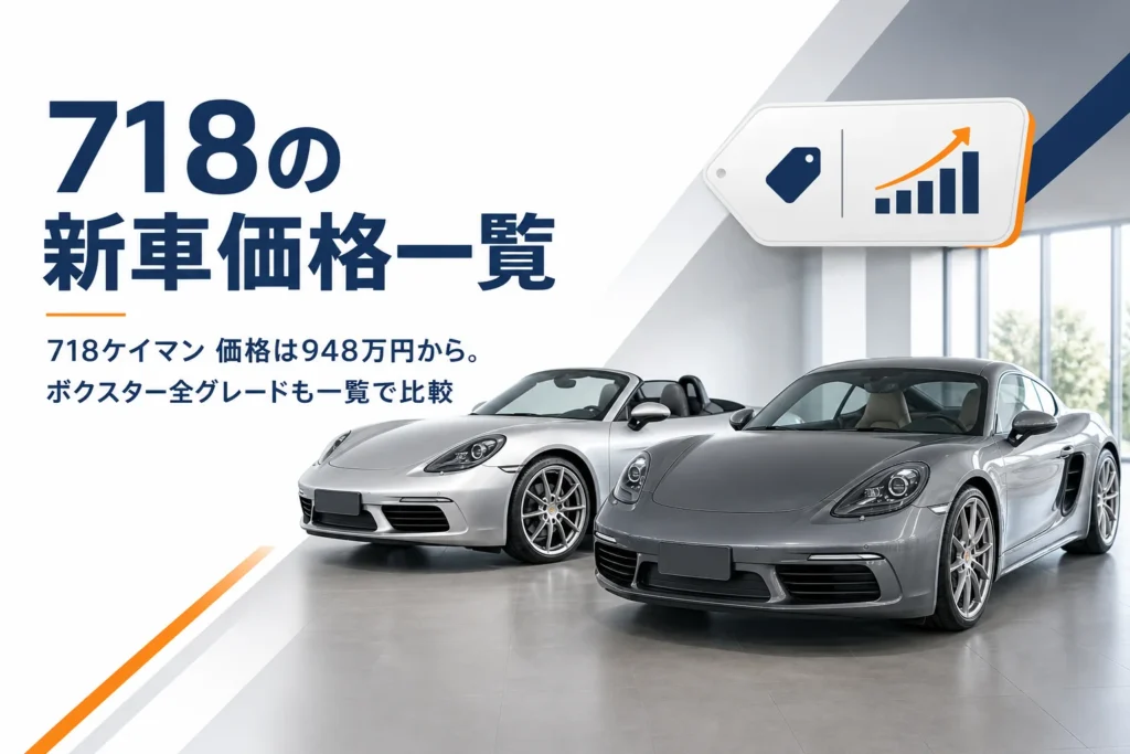 718ケイマンと718ボクスターの新車価格を一覧で比べるイメージ