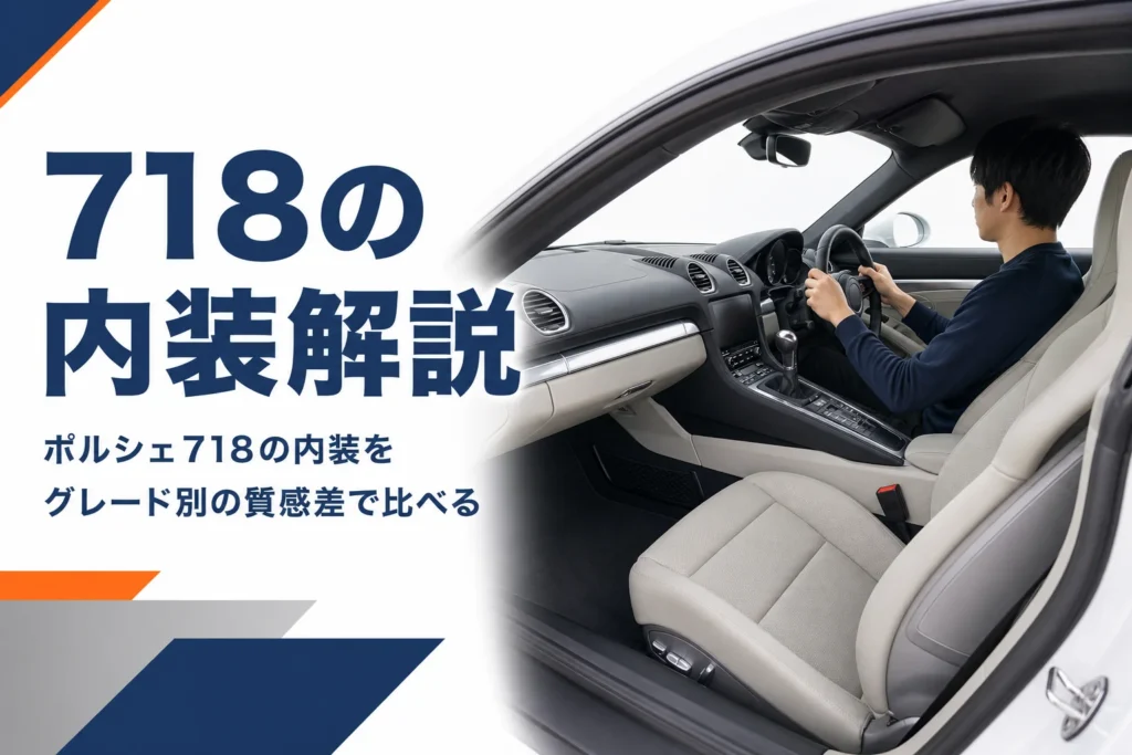 2人乗りスポーツカーの運転席まわりのアイキャッチ