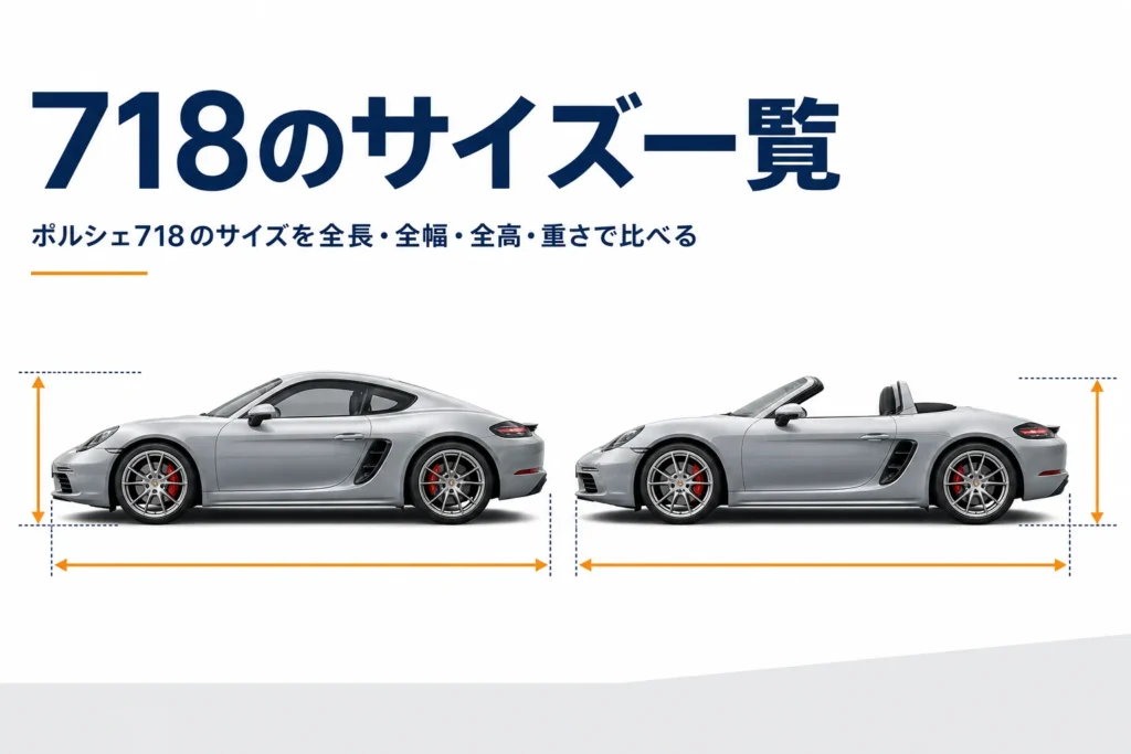 寸法線と並べたクーペとオープンカーの側面