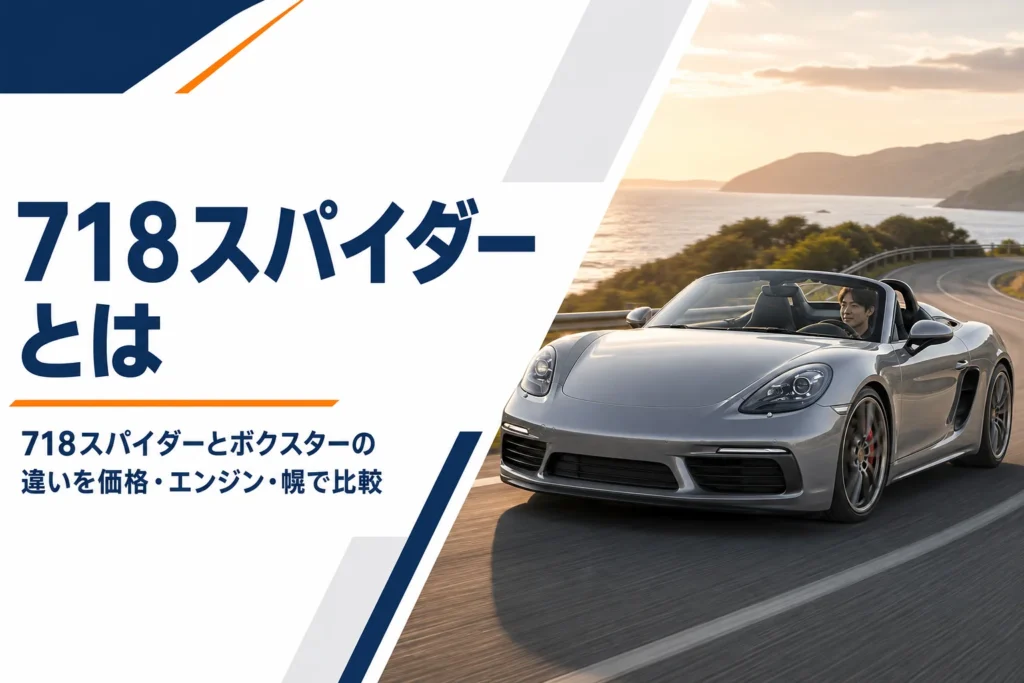 屋根を開けて走るミッドシップのオープンスポーツカー