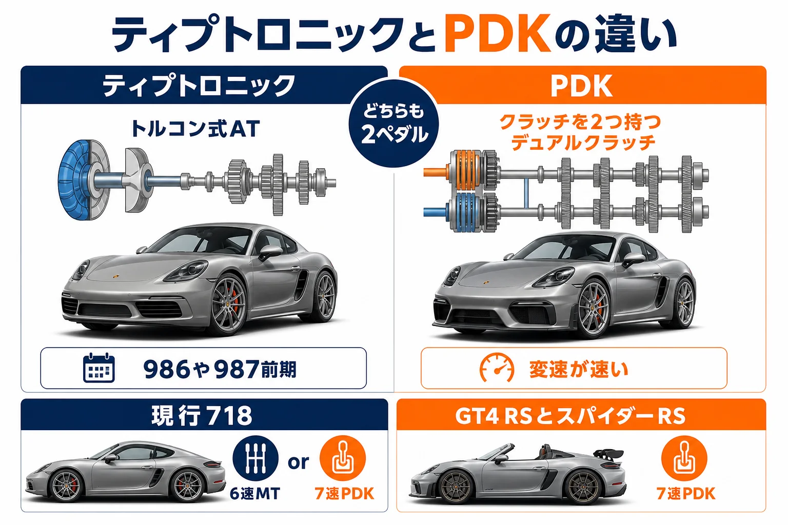 ティプトロニックとPDKの違いを並べた図解